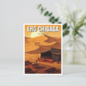Erg Chigaga Marokko Reise Postkarte (Stehend Vorderseite)