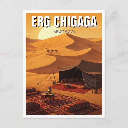 Erg Chigaga Marokko Reise Postkarte (Vorderseite)