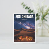 Erg Chigaga Marokko Reisen Nacht Milchstraße Postkarte (Stehend Vorderseite)