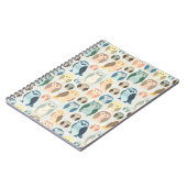 Ergänzende Farben des stilvollen Eulen-Musters Notizblock (Linke Seite)