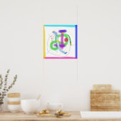 Ergänzt durch einen farbigen Rahmen Poster (Küche)