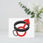 Ergattertes männliches Symbol Postkarte (Stehend Vorderseite)