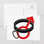 Ergattertes männliches Symbol Postkarte (Vorne/Hinten)