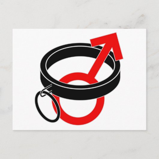 Ergattertes männliches Symbol Postkarte (Vorderseite)