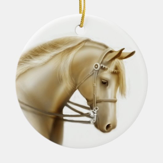 Ergebene Show-Pferdeverzierung Keramikornament (Vorne)