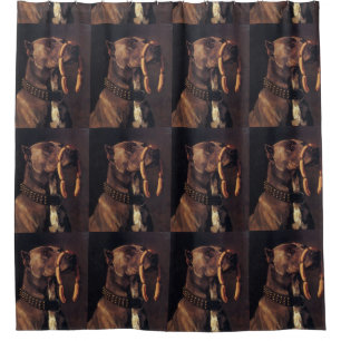 Ergebener DobermannPinscher Duschvorhang
