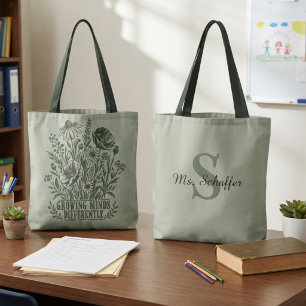 Ergebener Weise Botanisches Wachstum der Gedanken Tasche