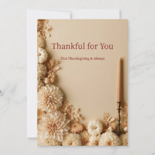Ergebenheitsvolle Thanksgiving-Karte in neutralem  Feiertagskarte