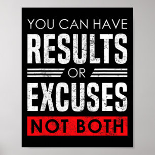 Ergebnisse oder Ausreden - Motivierendes Bodybuild Poster