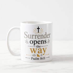 Ergebung öffnet den Weg Schrift Heim Zitat Kaffeetasse