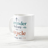 Ergebung vor dem Wunder Klassische christliche Kaffeetasse (Vorderseite Links)