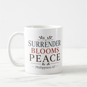 Ergebungsblüten Frieden Inspirierendes Schriftzita Kaffeetasse