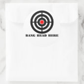 Ergonomische Stresshilfe: Knallkopf hier Runder Aufkleber (Tasche)