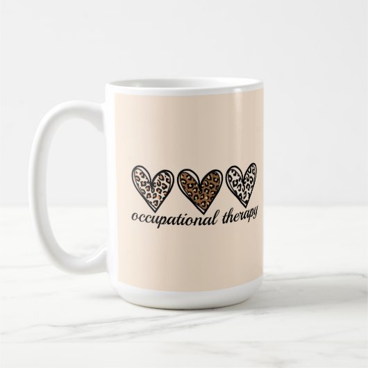 Ergotherapie Gepard-Druck Herz Kaffeetasse (Links)