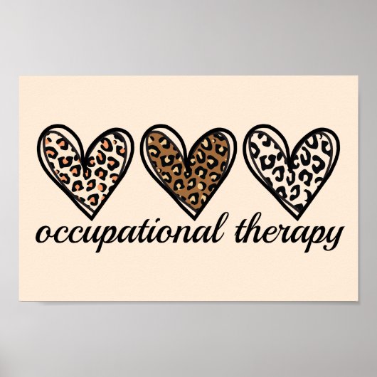 Ergotherapie Gepard-Druck Herz Poster (Vorne)