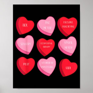 Ergotherapie Herz Candy Valentinstag Ot  Poster