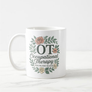 Ergotherapie hilft Ihnen, einen floralen Kranz zu  Kaffeetasse