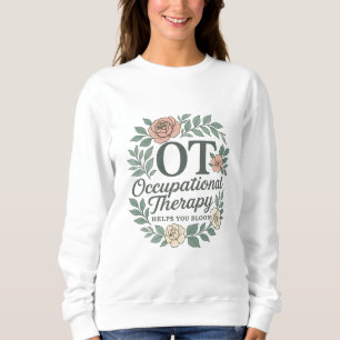 Ergotherapie hilft Ihnen, einen floralen Kranz zu Sweatshirt