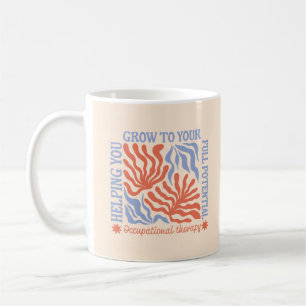 Ergotherapie Retro Floral Therapeut Kaffeetasse