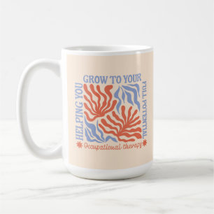 Ergotherapie Retro Floral Therapeut Kaffeetasse