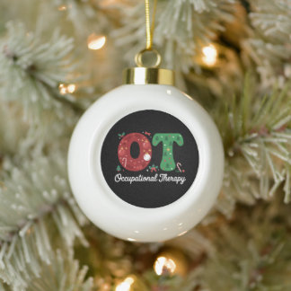 Ergotherapie Weihnachten Xmas Ferien Keramik Kugel-Ornament