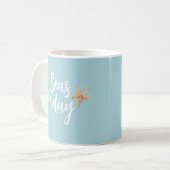 Ergreife den Tag Starfish Strand Kaffeetasse (Vorderseite Links)
