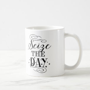 Ergreifen Sie den Tag - Typografie-Kaffee-Tasse Kaffeetasse