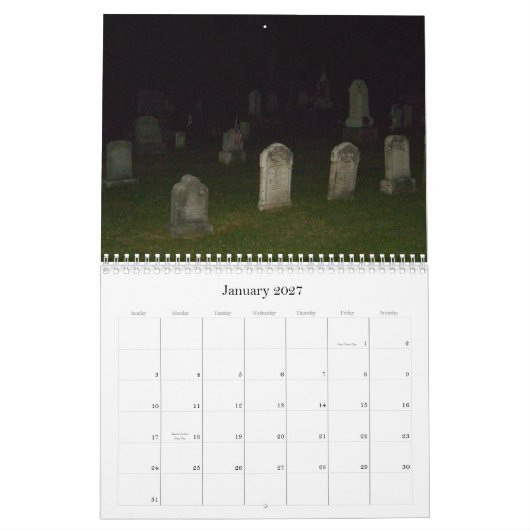 Ergreifend Spaß-Kalender-Friedhöfe Kalender (Jan 2027)