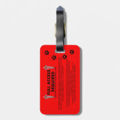 Ergreifungs-wachsame Hund-Identifikation Gepäckanhänger (Rückseite vertikal)