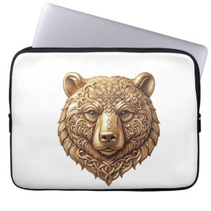 Erhabene Grizzlybär-Laptop-Hülle, königliche Tierw Laptopschutzhülle