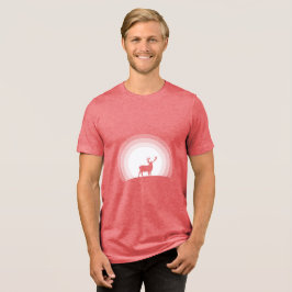Erhabene Hirsch-Silhouette im Mondlicht Tri-Blend Shirt