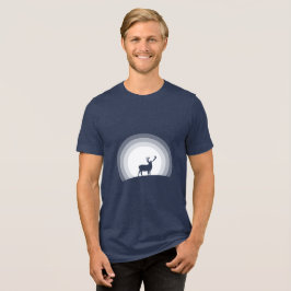 Erhabene Hirsch-Silhouette im Mondlicht Tri-Blend Shirt