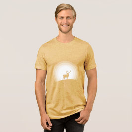 Erhabene Hirsch-Silhouette im Mondlicht Tri-Blend Shirt