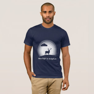 Erhabene Hirsch-Silhouette unter Mondlicht Stil B T-Shirt