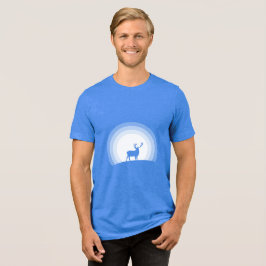 Erhabene Hirsch-Silhouette unter Mondlicht Tri-Blend Shirt