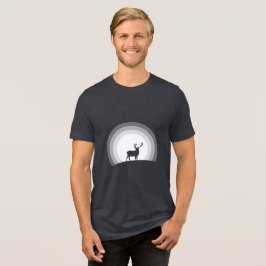 Erhabene Hirsch-Silhouette unter Mondlicht Tri-Blend Shirt