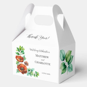 Erhabene Wasserfarbe Rote Mohnblumen im Vintage-St Geschenkschachtel