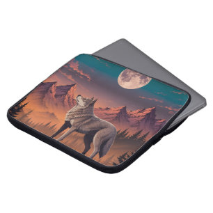 Erhabene Wolf-Unter-Mondlicht-Laptop-Hülle - Sere Laptopschutzhülle