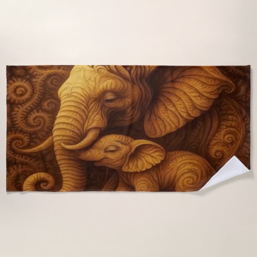 Erhabener Elefant Strandtuch (Vorderseite)