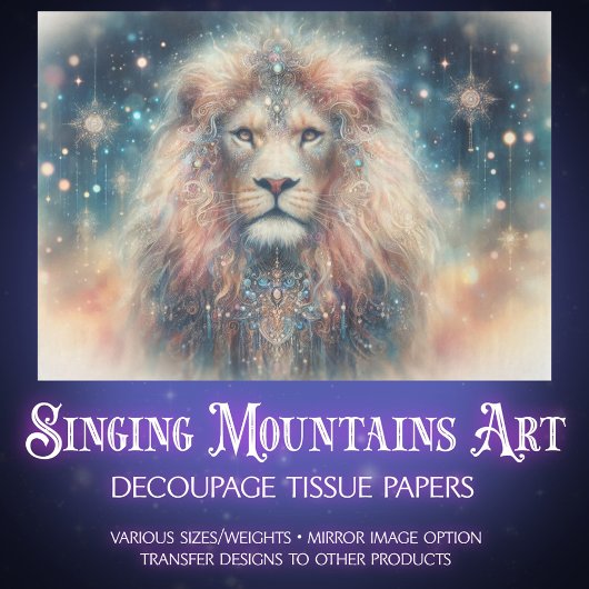 Erhabener Löwe von Juda Christliche Kunst Decoupag Seidenpapier