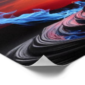 Erhabener Phönix, der aus feurigen Tiefen aufsteig Poster (Ecke)