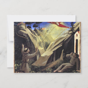 Erhalt der Stigmata von Fra Angelico Postkarte