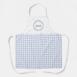 Erhalt von Familienrezepten Blue Gingham Monogram Schürze