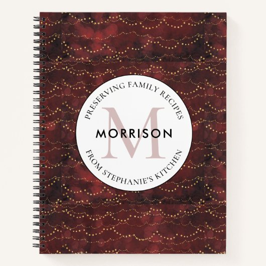 Erhalt von Familienrezepten Burgundy Holiday Rezep Notizblock (Vorderseite)