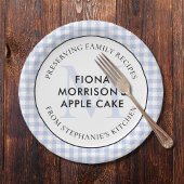 Erhalt von Familienrezepten Periwinkle Blue Monogr Pappteller