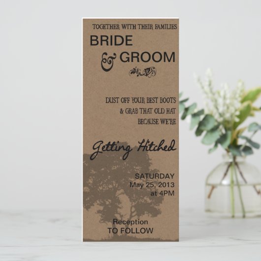 Erhalten der Hitched Einladung (Stehend Vorderseite)