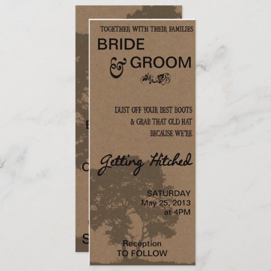 Erhalten der Hitched Einladung (Vorne/Hinten)