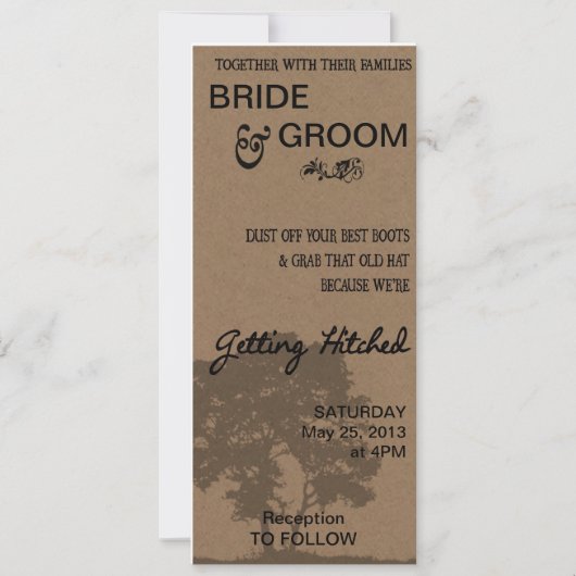 Erhalten der Hitched Einladung (Vorderseite)