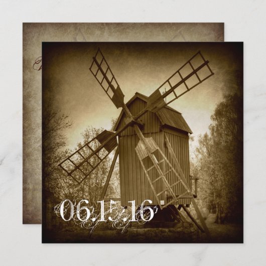 Erhalten der Hitched rustikalen Einladung (Vorne/Hinten)