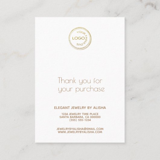 Erhalten des necklace-Display-Logos weiß Visitenkarte (Rückseite)